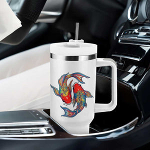 Rainbow Koi Fish LGBTQ Pride Tumbler With Handle Colorful Japanese Carp TS12 Print Your Wear