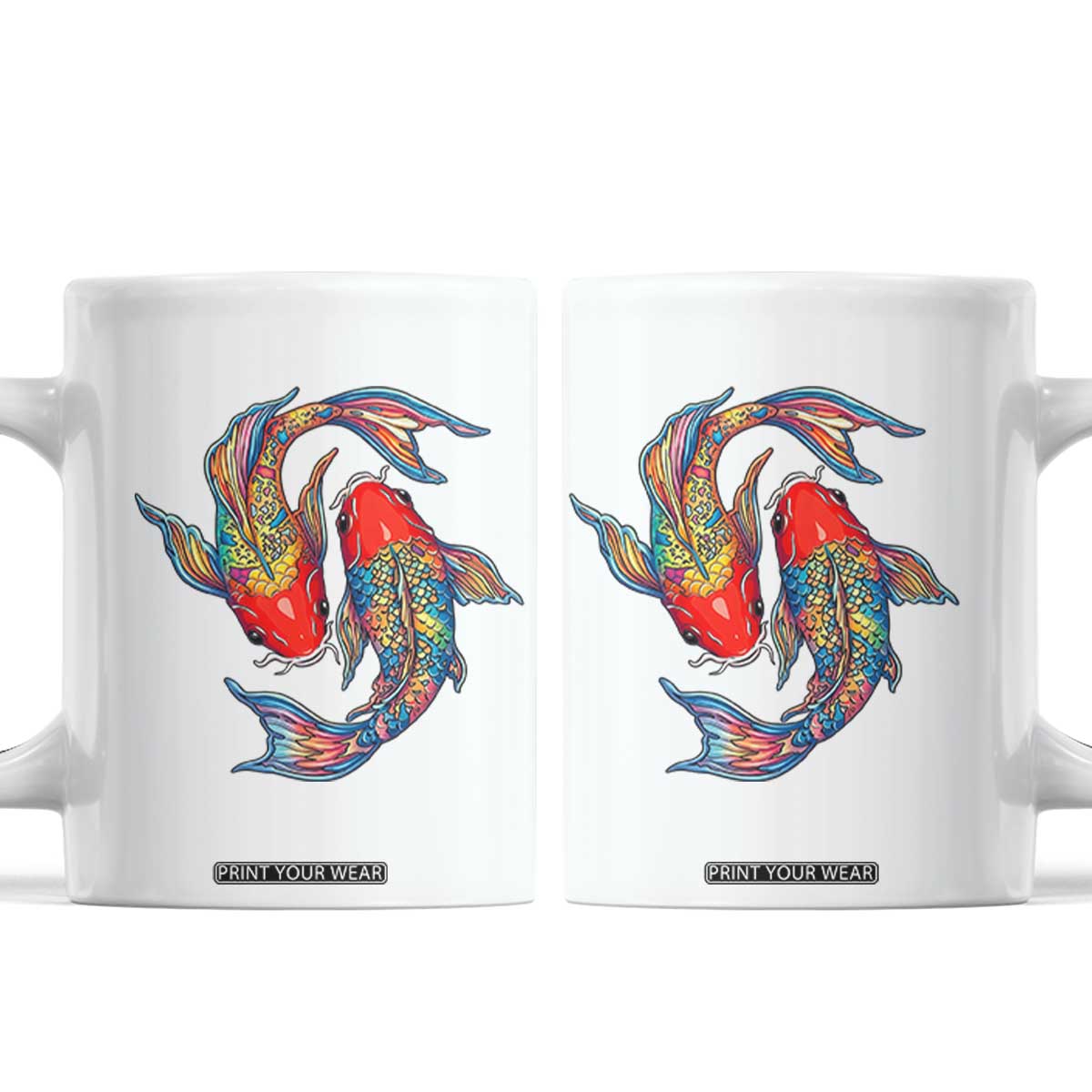 Rainbow Koi Fish LGBTQ Pride Coffee Mug Colorful Japanese Carp TS12 White Print Your Wear
