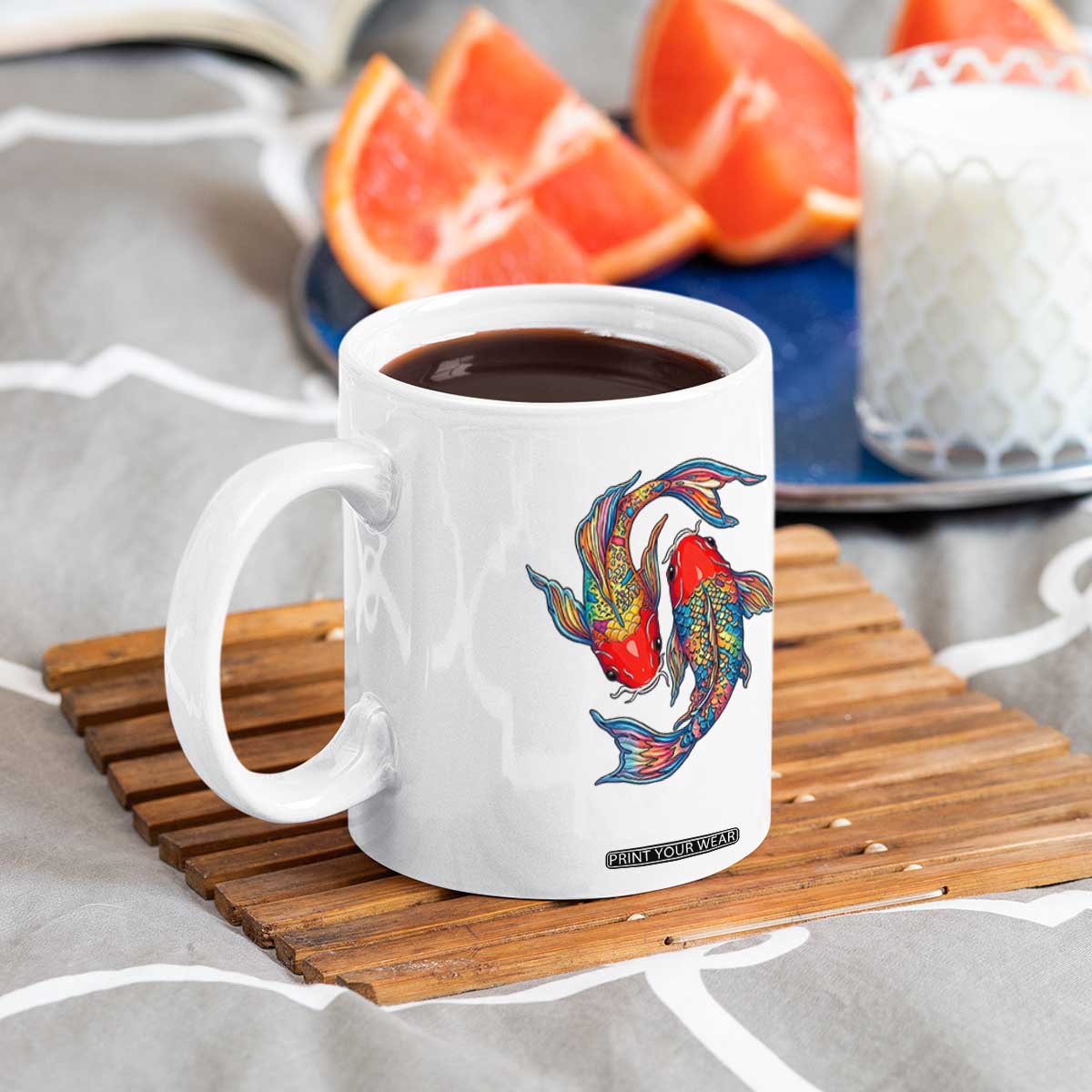 Rainbow Koi Fish LGBTQ Pride Coffee Mug Colorful Japanese Carp TS12 Print Your Wear