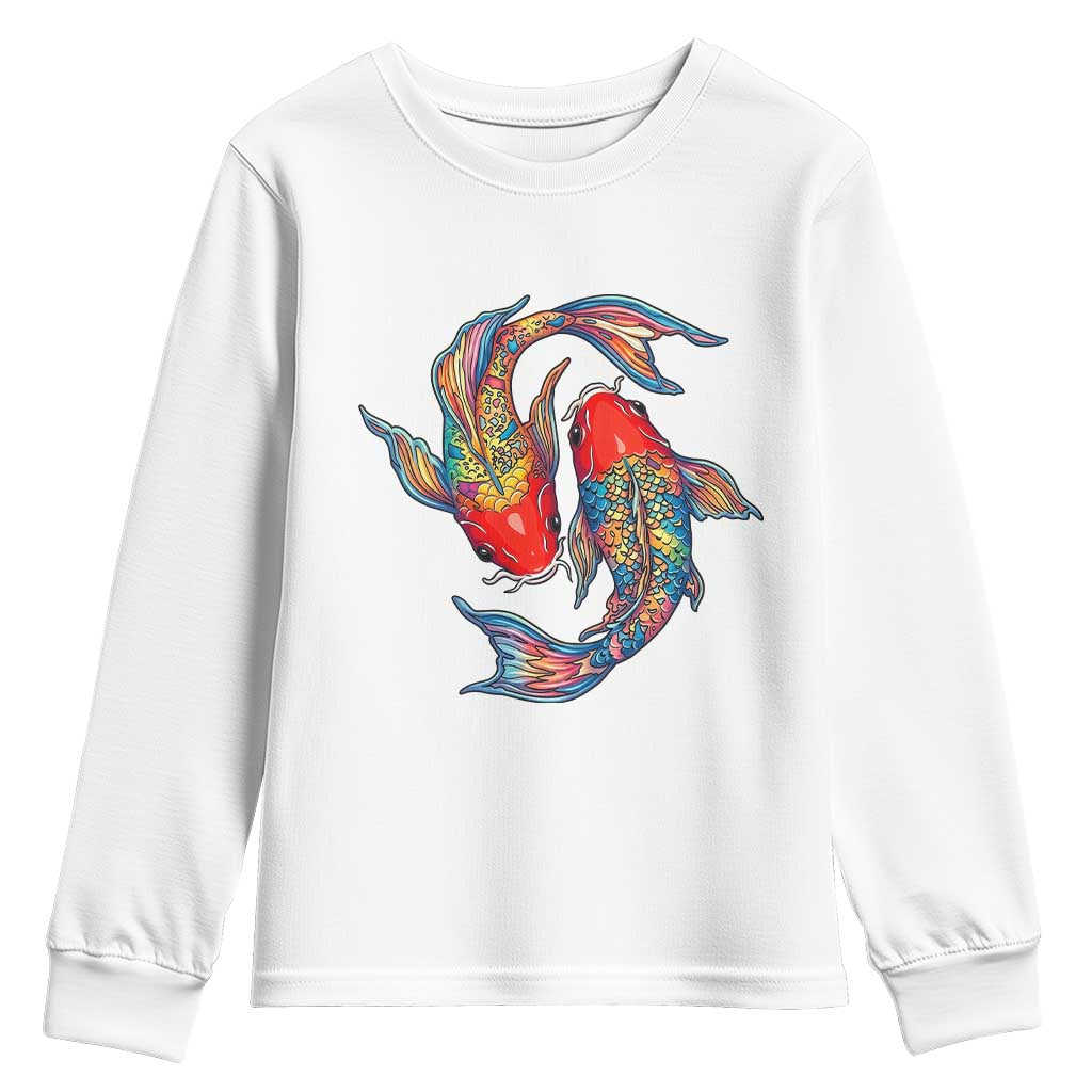 Rainbow Koi Fish LGBTQ Pride Youth Sweatshirt Colorful Japanese Carp TS12 White Print Your Wear