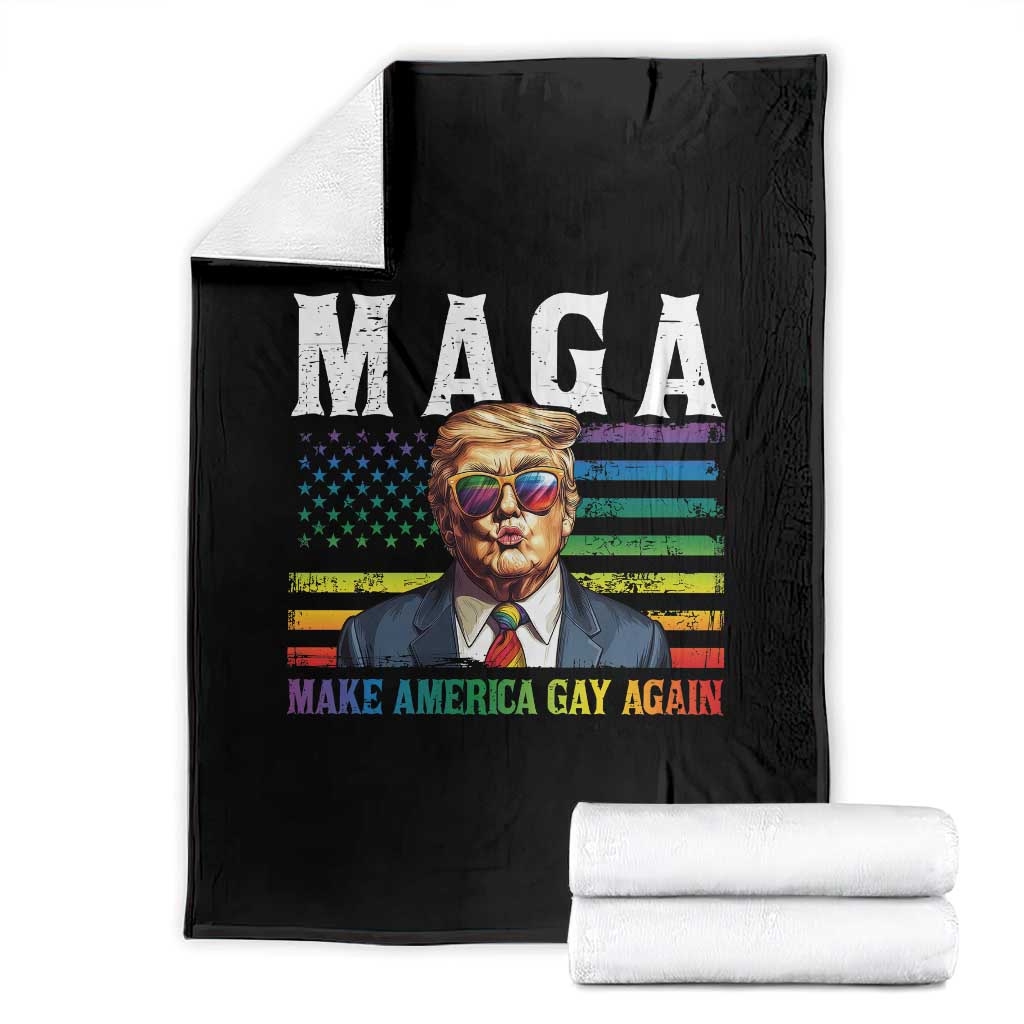 Make America Gay Again Throw Blanket LGBTQ Political Satire TS12 Black Print Your Wear