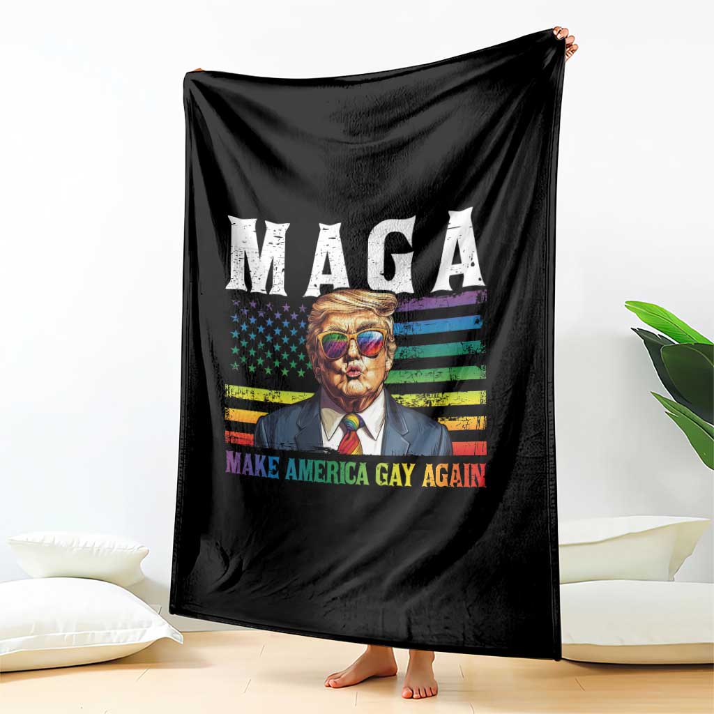 Make America Gay Again Throw Blanket LGBTQ Political Satire TS12 Print Your Wear