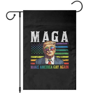 Make America Gay Again Garden Flag LGBTQ Political Satire TS12 Black Print Your Wear