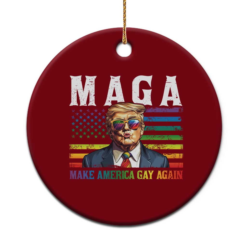 Make America Gay Again Ceramic Ornament LGBTQ Political Satire TS12 1pc Red Print Your Wear