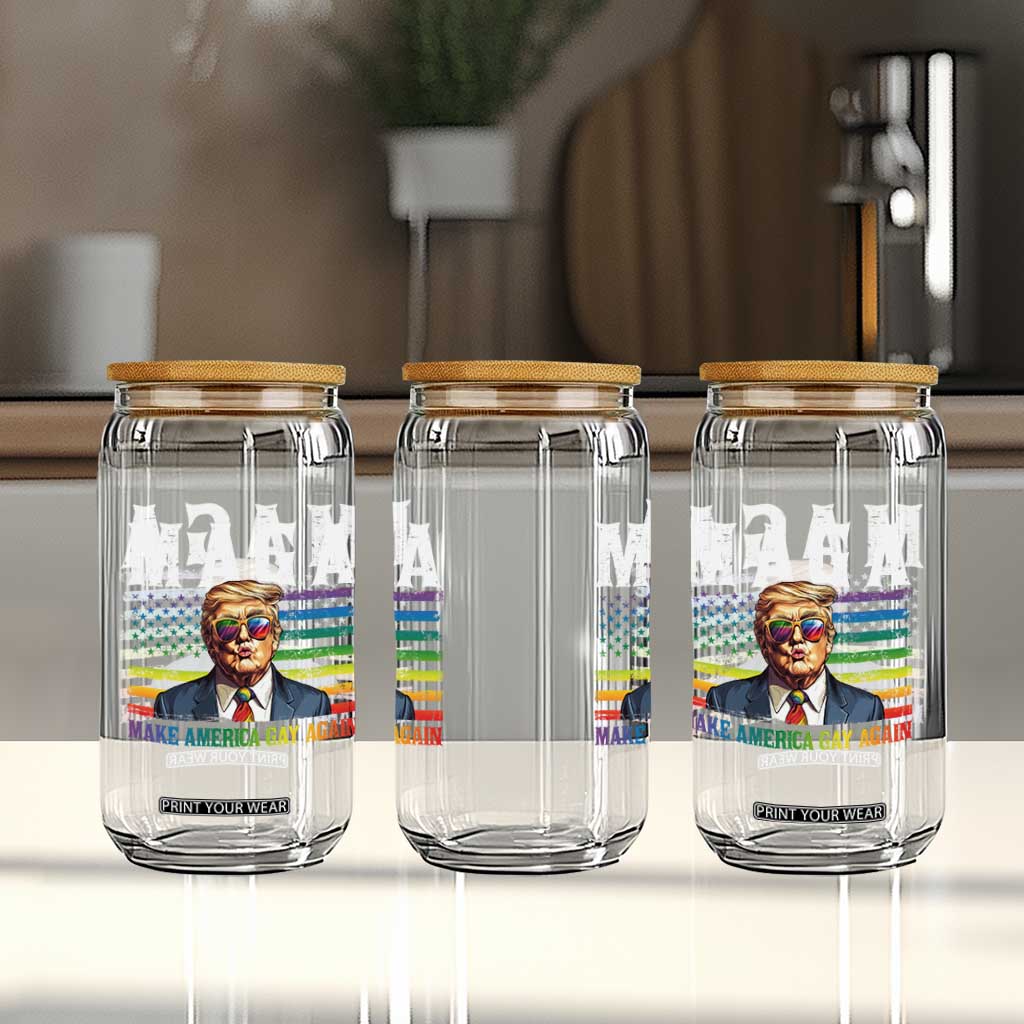 Make America Gay Again Glass Can LGBTQ Political Satire TS12 Print Your Wear