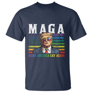 Make America Gay Again T Shirt LGBTQ Political Satire TS12 Navy Print Your Wear