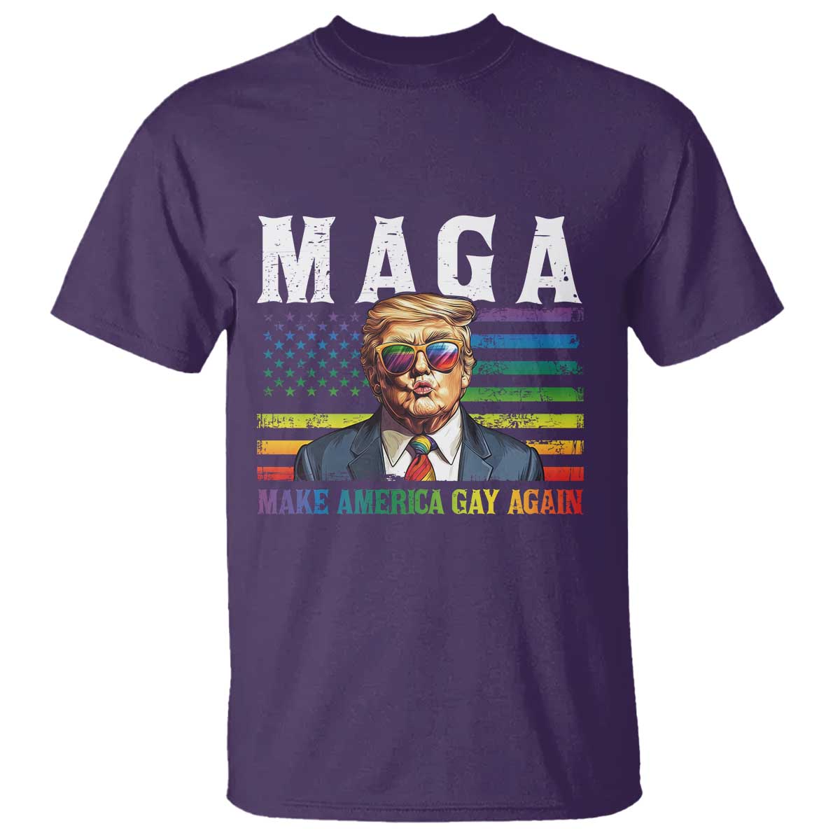 Make America Gay Again T Shirt LGBTQ Political Satire TS12 Purple Print Your Wear