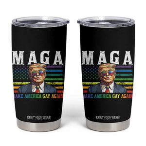 Make America Gay Again Tumbler Cup LGBTQ Political Satire TS12 Black Print Your Wear