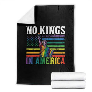 No Kings In America LGBT Pride Throw Blanket Anti Authoritarian Political TS12 Black Print Your Wear