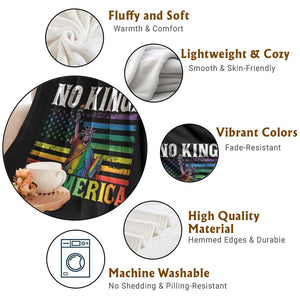 No Kings In America LGBT Pride Throw Blanket Anti Authoritarian Political TS12 Print Your Wear