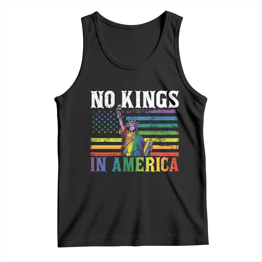 No Kings In America LGBT Pride Tank Top Anti Authoritarian Political TS12 Black Print Your Wear