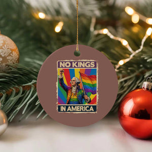 Funny Patriotic LGBT Graphic Ceramic Ornament No Kings In America TS12 1pc Mocha Print Your Wear
