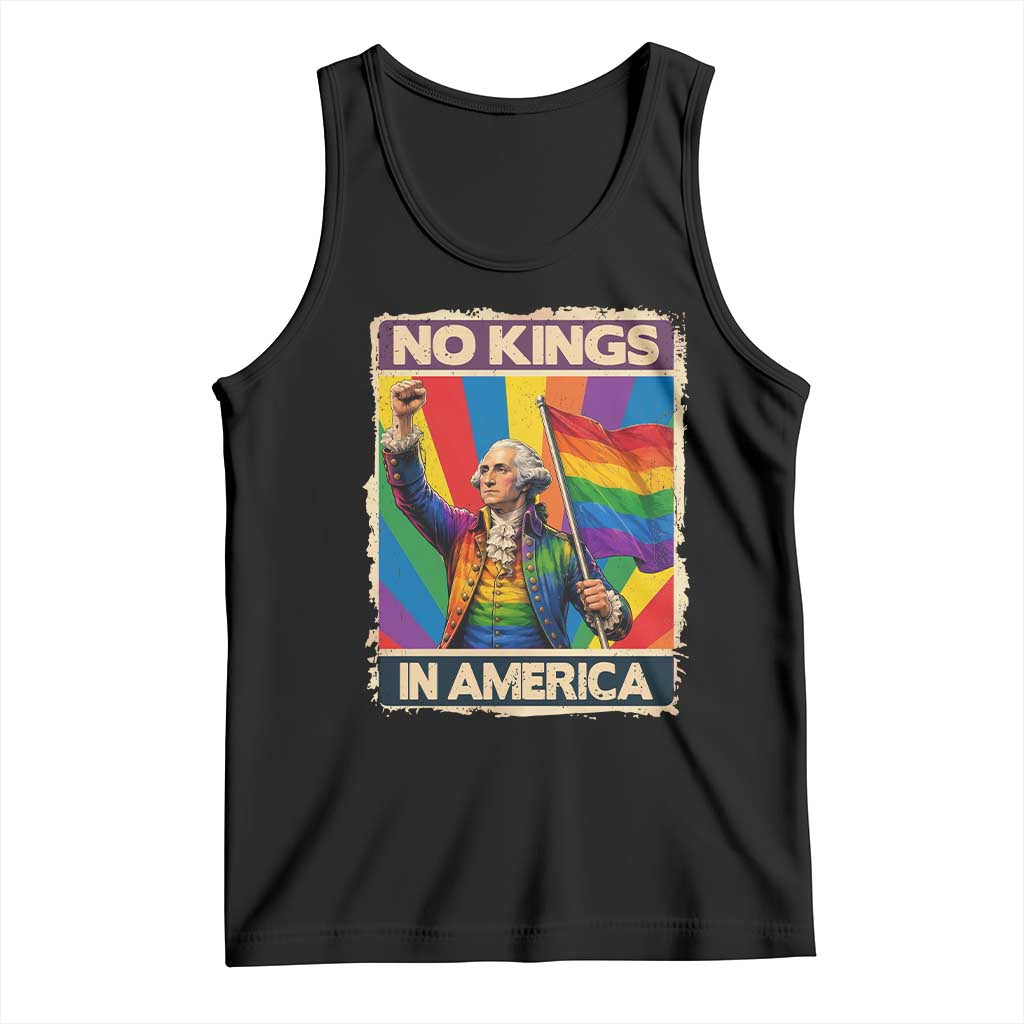 Funny Patriotic LGBT Graphic Tank Top No Kings In America TS12 Black Print Your Wear