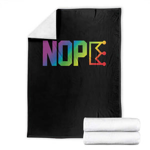 Nope No Kings Graphic Throw Blanket Humorous Political Gift TS12 Black Print Your Wear
