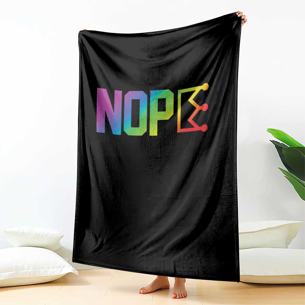 Nope No Kings Graphic Throw Blanket Humorous Political Gift TS12 Print Your Wear