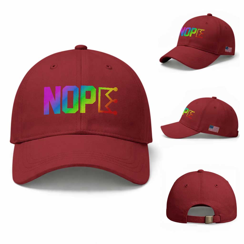 Nope No Kings Graphic Baseball Cap Humorous Political Gift TS12 Baseball Cap Universal Fit Cherry Red Print Your Wear