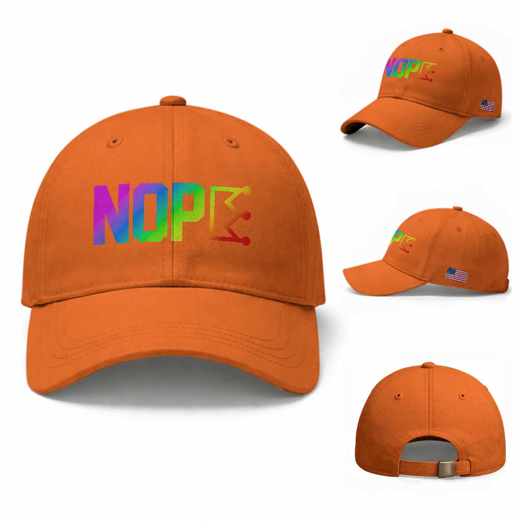 Nope No Kings Graphic Baseball Cap Humorous Political Gift TS12 Baseball Cap Universal Fit Orange Print Your Wear