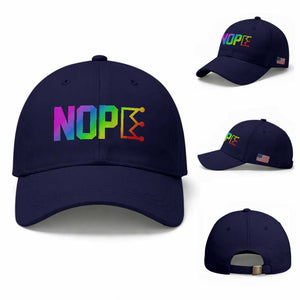 Nope No Kings Graphic Baseball Cap Humorous Political Gift TS12 Baseball Cap Universal Fit Dark Blue Print Your Wear