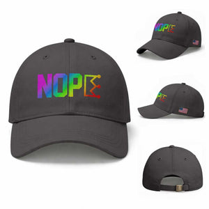 Nope No Kings Graphic Baseball Cap Humorous Political Gift TS12 Baseball Cap Universal Fit Dark Gray Print Your Wear