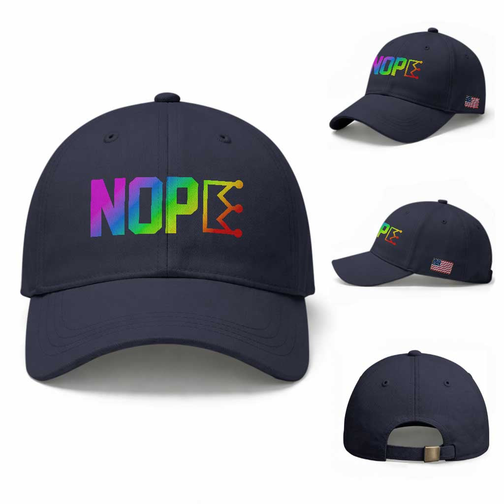 Nope No Kings Graphic Baseball Cap Humorous Political Gift TS12 Baseball Cap Universal Fit Navy Print Your Wear