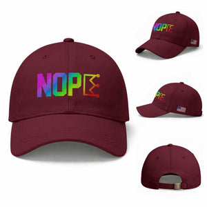 Nope No Kings Graphic Baseball Cap Humorous Political Gift TS12 Baseball Cap Universal Fit Maroon Print Your Wear