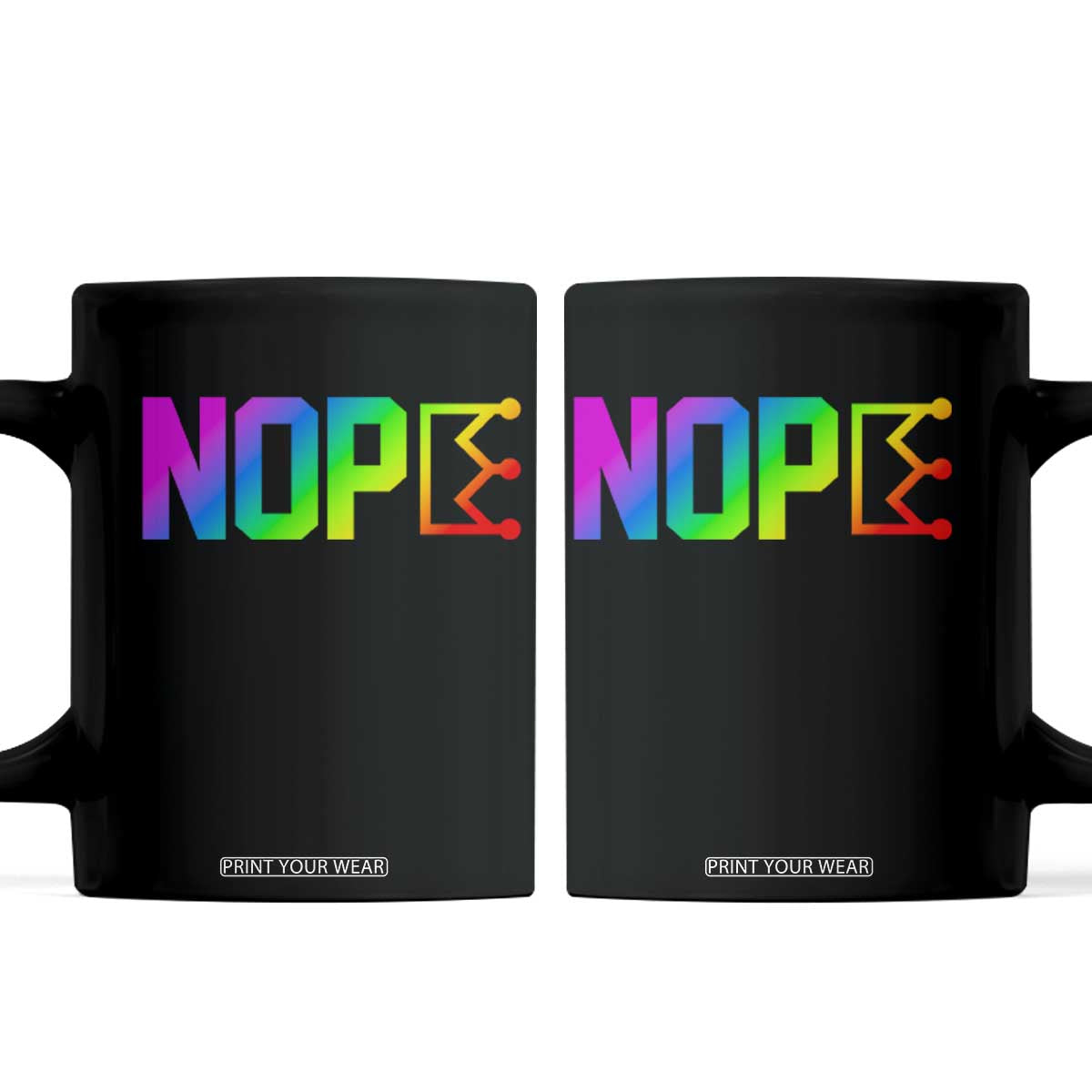 Nope No Kings Graphic Coffee Mug Humorous Political Gift TS12 Black Print Your Wear