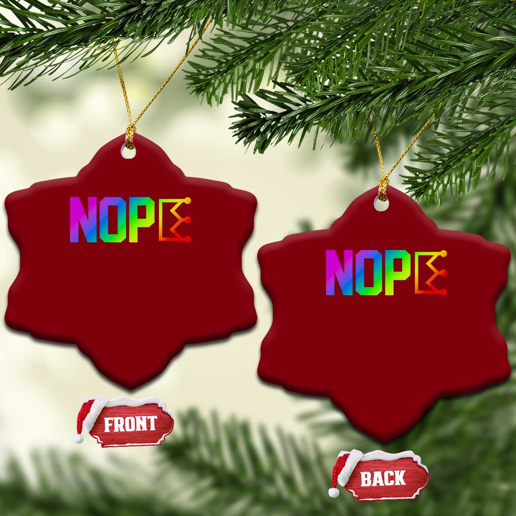 Nope No Kings Graphic Ceramic Ornament Humorous Political Gift TS12 Print Your Wear