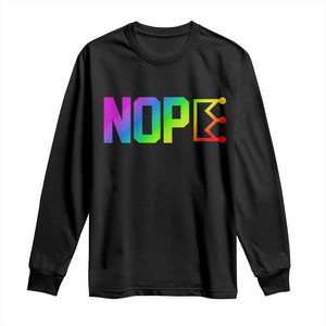 Nope No Kings Graphic Long Sleeve Shirt Humorous Political Gift TS12 Black Print Your Wear