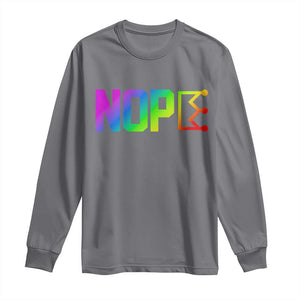 Nope No Kings Graphic Long Sleeve Shirt Humorous Political Gift TS12 Charcoal Print Your Wear