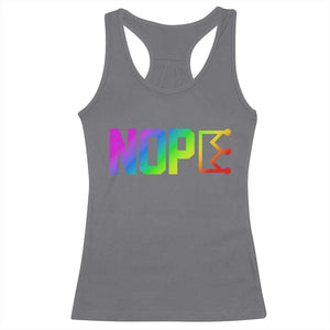 Nope No Kings Graphic Racerback Tank Top Humorous Political Gift TS12 Charcoal Print Your Wear