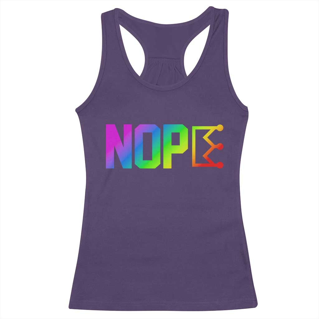 Nope No Kings Graphic Racerback Tank Top Humorous Political Gift TS12 Purple Print Your Wear