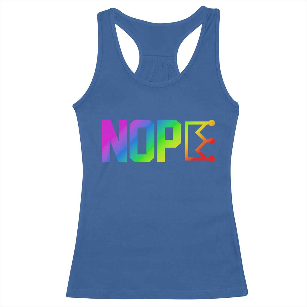Nope No Kings Graphic Racerback Tank Top Humorous Political Gift TS12 Royal Blue Print Your Wear