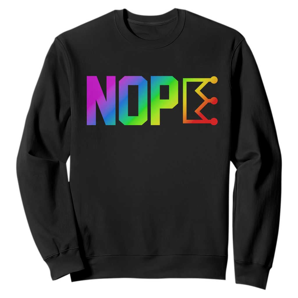 Nope No Kings Graphic Sweatshirt Humorous Political Gift TS12 Black Print Your Wear