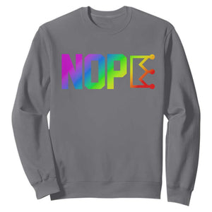 Nope No Kings Graphic Sweatshirt Humorous Political Gift TS12 Charcoal Print Your Wear