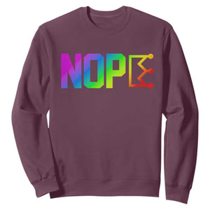 Nope No Kings Graphic Sweatshirt Humorous Political Gift TS12 Maroon Print Your Wear