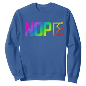 Nope No Kings Graphic Sweatshirt Humorous Political Gift TS12 Royal Blue Print Your Wear