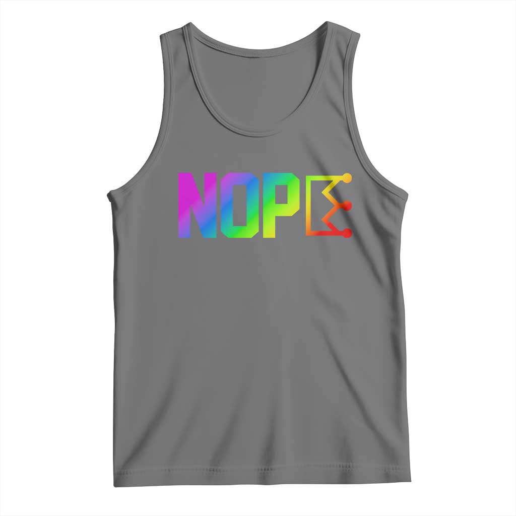 Nope No Kings Graphic Tank Top Humorous Political Gift TS12 Black Heather Print Your Wear