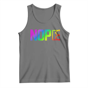 Nope No Kings Graphic Tank Top Humorous Political Gift TS12 Black Heather Print Your Wear
