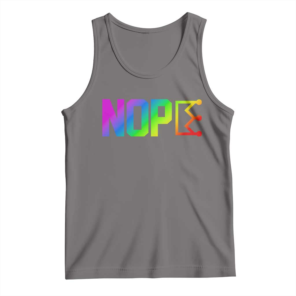 Nope No Kings Graphic Tank Top Humorous Political Gift TS12 Deep Heather Print Your Wear