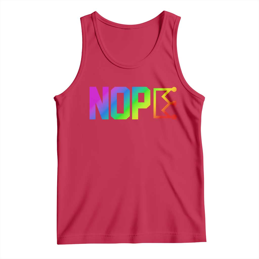 Nope No Kings Graphic Tank Top Humorous Political Gift TS12 Red Print Your Wear
