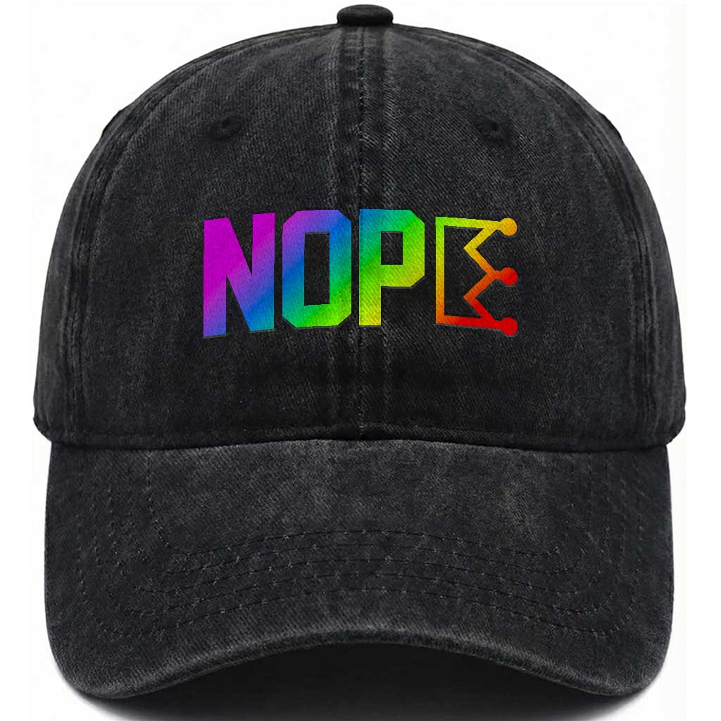 Nope No Kings Graphic Washed Cotton Baseball Cap Humorous Political Gift TS12 Print Your Wear