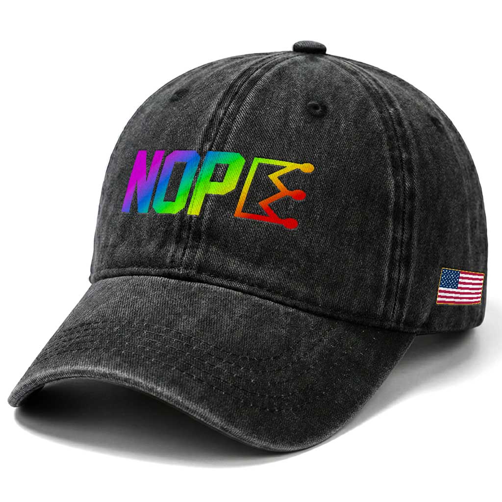 Nope No Kings Graphic Washed Cotton Baseball Cap Humorous Political Gift TS12 Print Your Wear