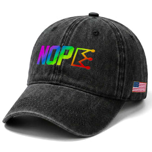 Nope No Kings Graphic Washed Cotton Baseball Cap Humorous Political Gift TS12 Print Your Wear