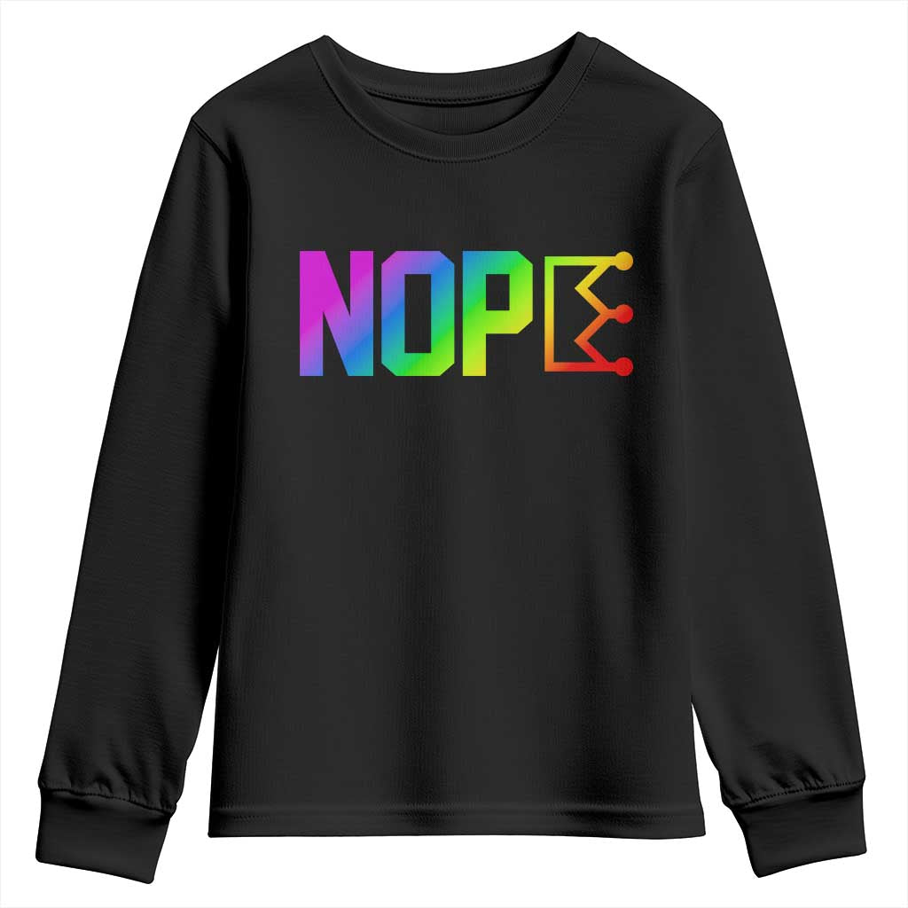 Nope No Kings Graphic Youth Sweatshirt Humorous Political Gift TS12 Black Print Your Wear