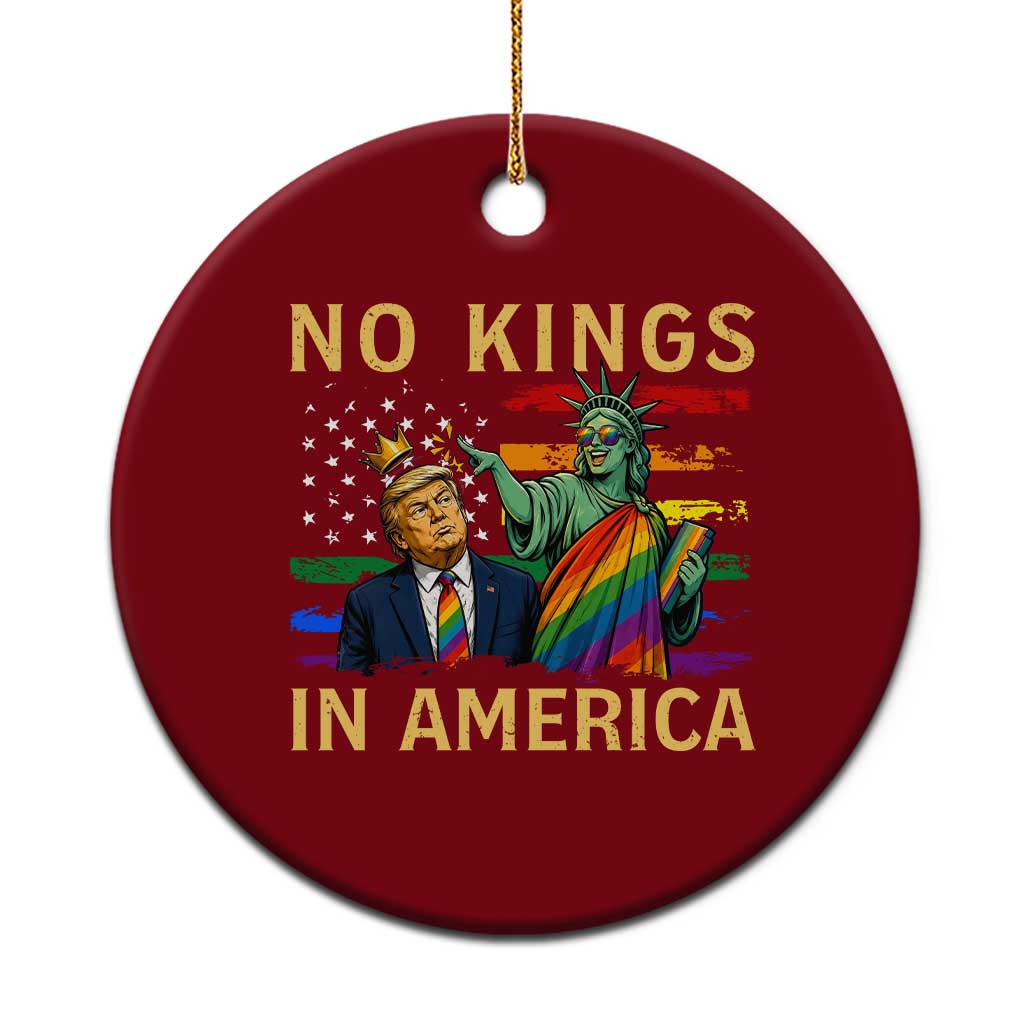 No Kings In America Statue Of Liberty Pride Ceramic Ornament Humorous Political Gift TS12 1pc Red Print Your Wear