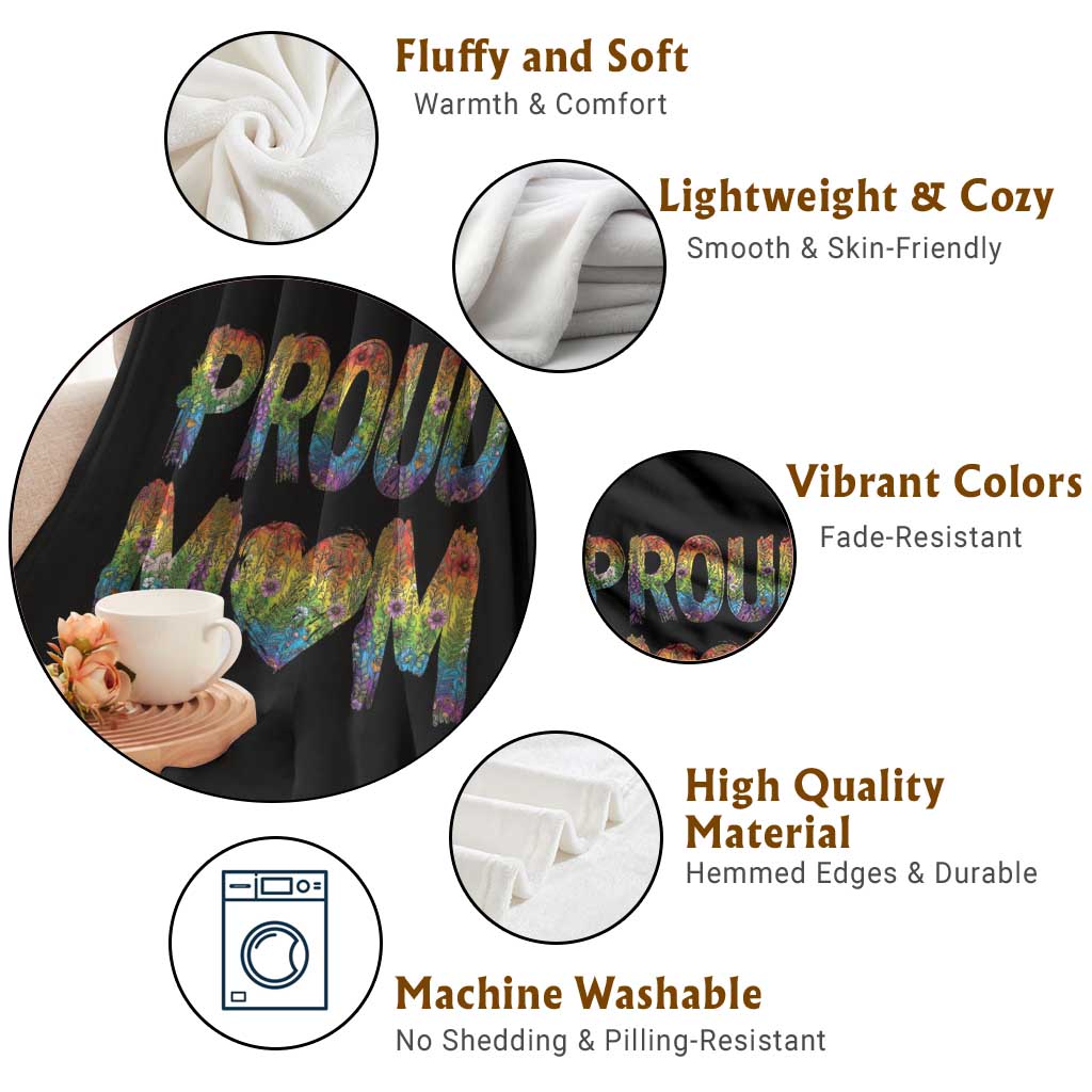 Proud Mom LGBTQ Human Rights Support Throw Blanket TS12 Print Your Wear