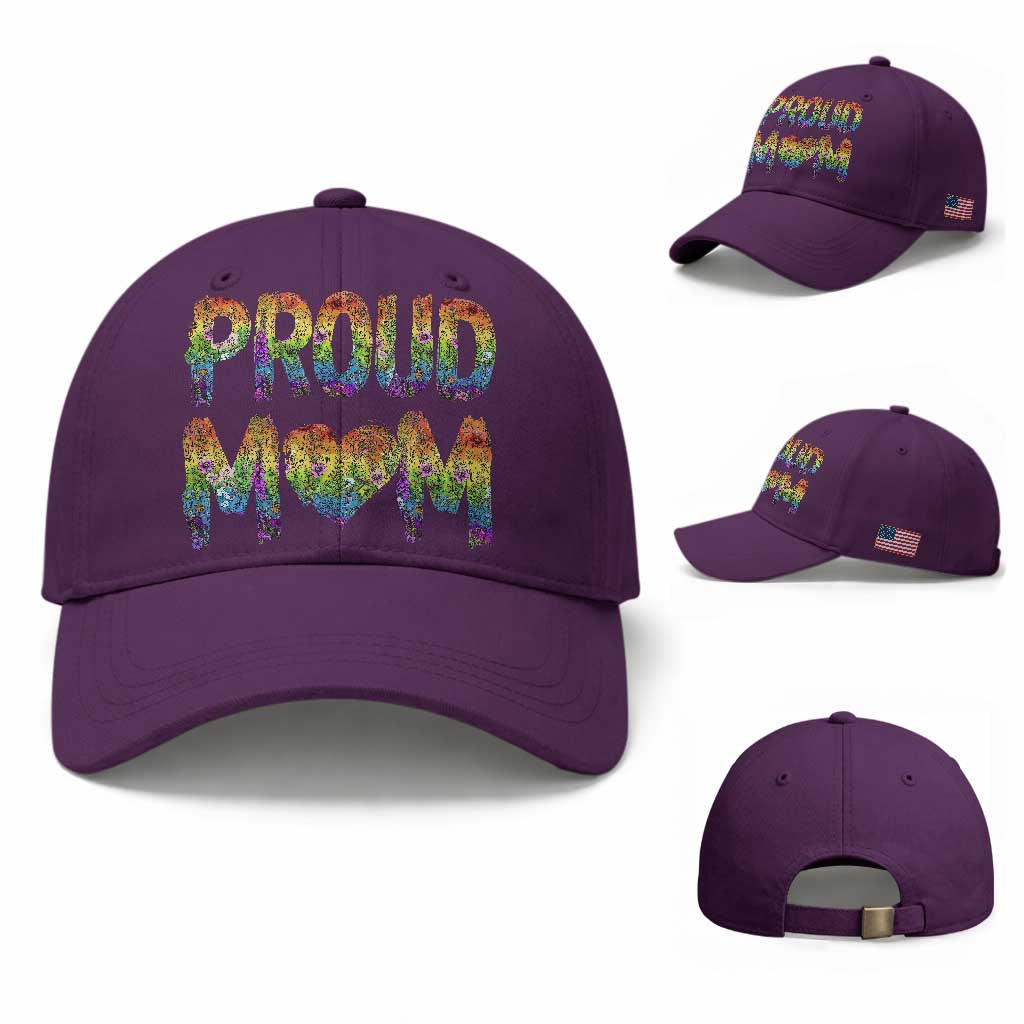 Proud Mom LGBTQ Human Rights Support Baseball Cap TS12 Baseball Cap Universal Fit Purple Print Your Wear