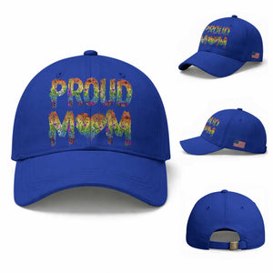 Proud Mom LGBTQ Human Rights Support Baseball Cap TS12 Baseball Cap Universal Fit Royal Blue Print Your Wear