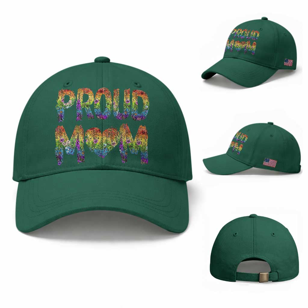 Proud Mom LGBTQ Human Rights Support Baseball Cap TS12 Baseball Cap Universal Fit Irish Green Print Your Wear