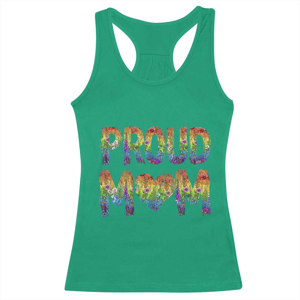 Proud Mom LGBTQ Human Rights Support Racerback Tank Top TS12 Irish Green Print Your Wear